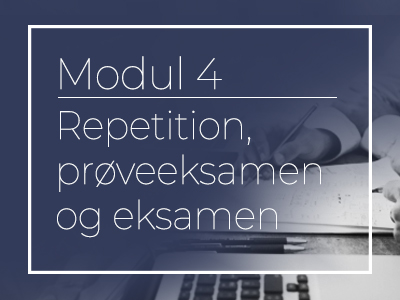 modul 4 repetition, prøveeksamen og eksamen diplomuddannelse og kursus med Admin4you